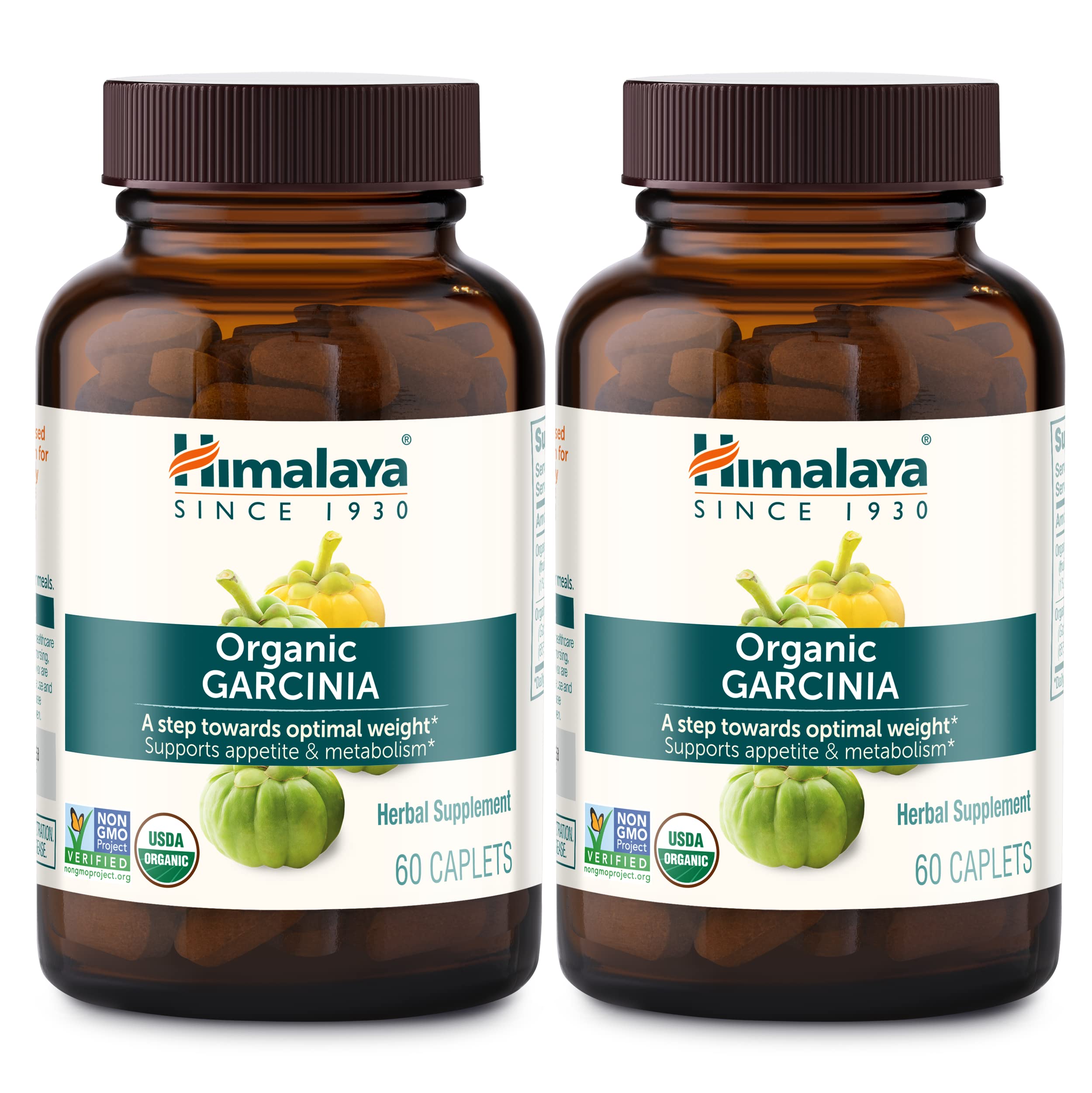 Himalaya Garcinia Cambogia bottle front view with organic seal emphasizing appetite awareness