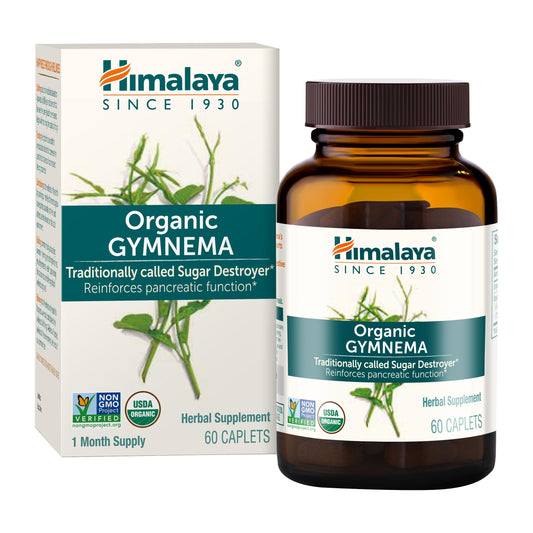 Himalaya gymnema caplets closeup highlights 700 mg extract for potential metabolic balance