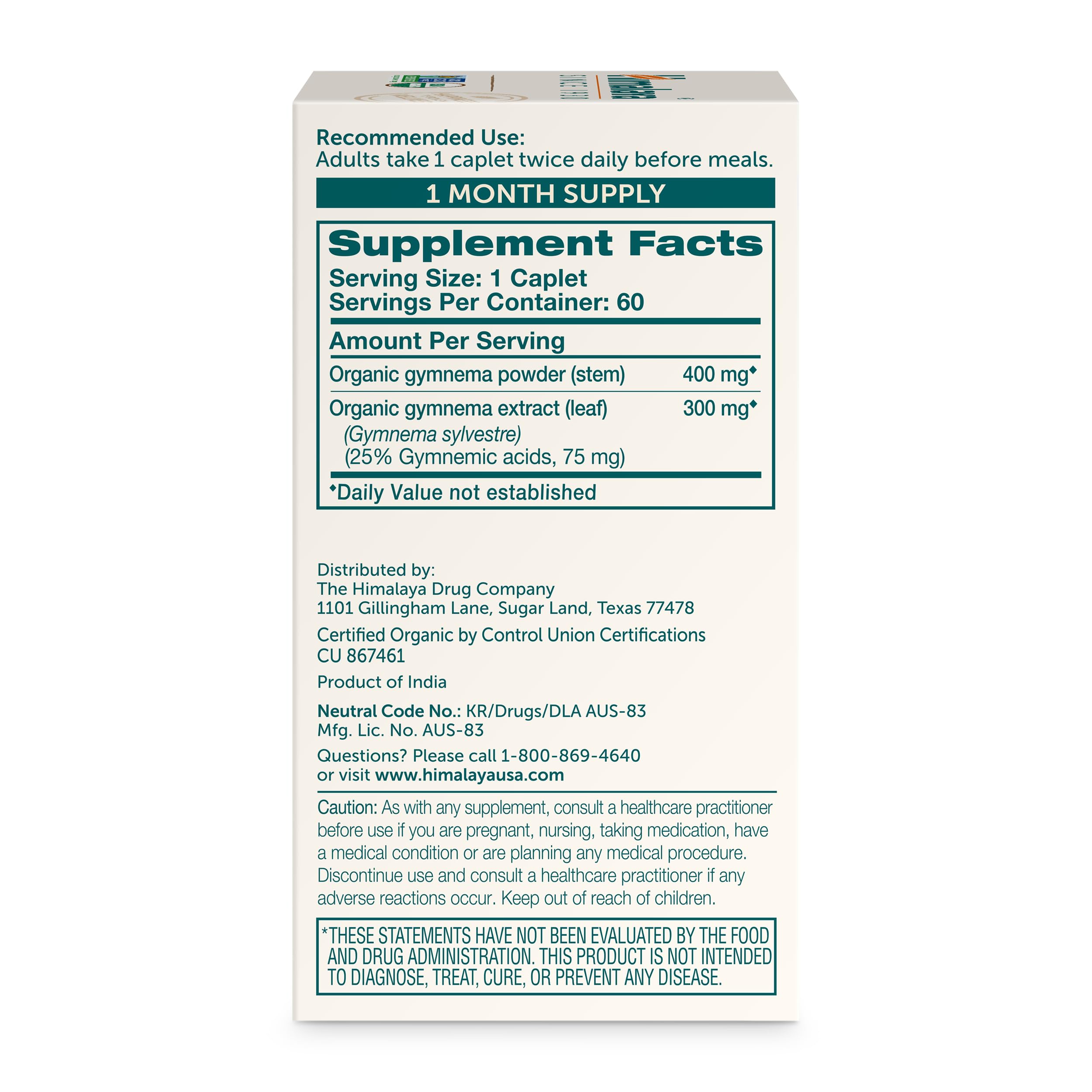Himalaya organic label indicates USDA Organic status and gluten-free reliability