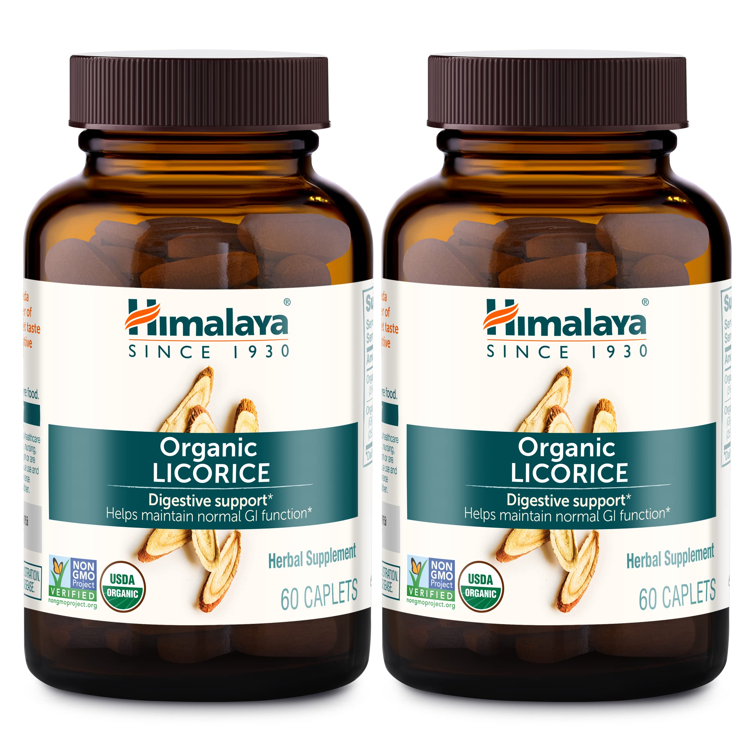 Himalaya Organic Licorice bottle front showing organic badge for trusted digestive support