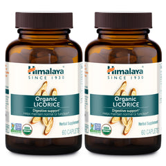 Himalaya Organic Licorice bottle front showing organic badge for trusted digestive support