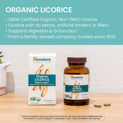 Himalaya Organic Licorice caplets closeup highlighting size and texture