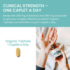 Himalaya Triphala vegan non-GMO stamp signaling clean ingredients.