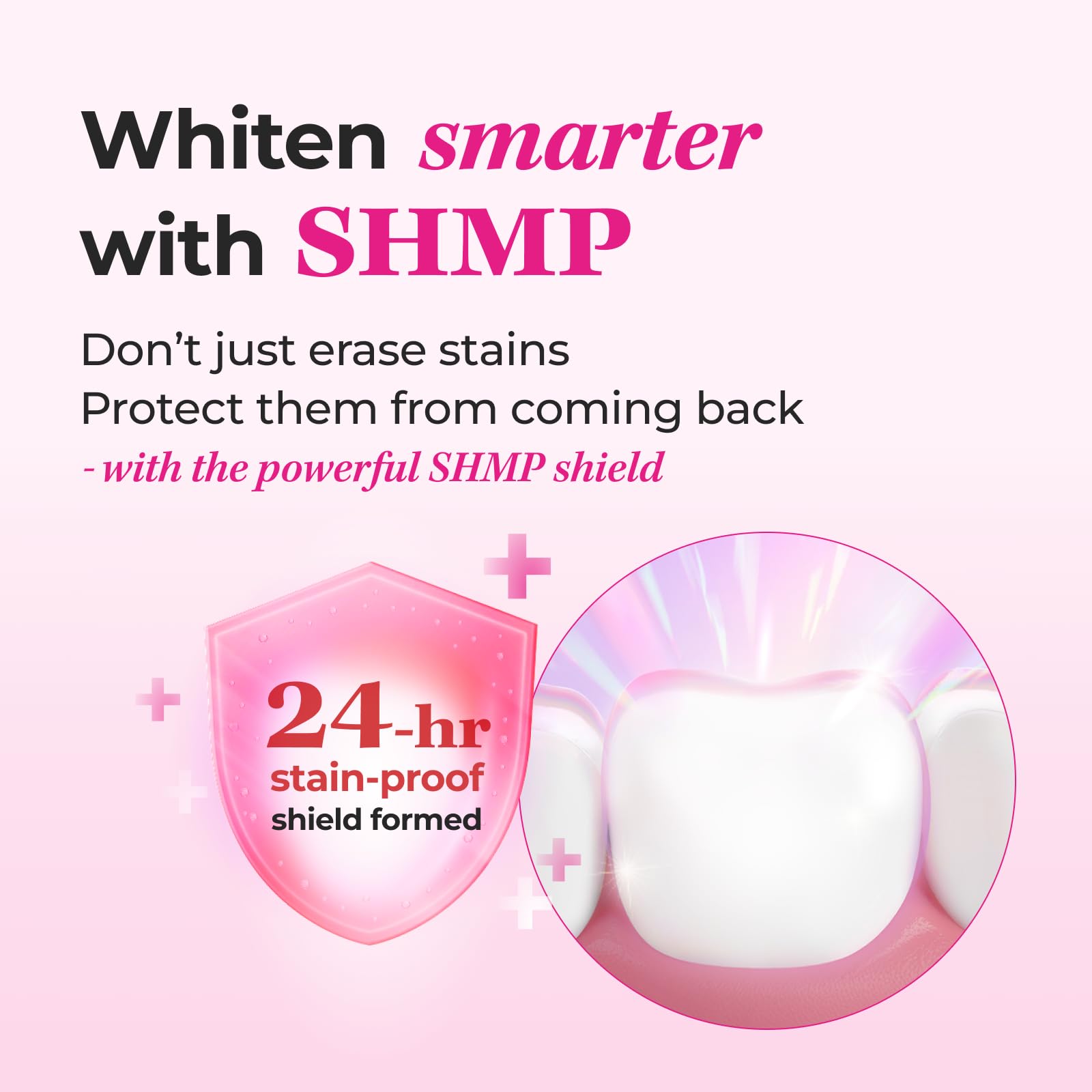 Deep-stain removal close-up shows gradual whitening with HIMALAYA PINKSALT.