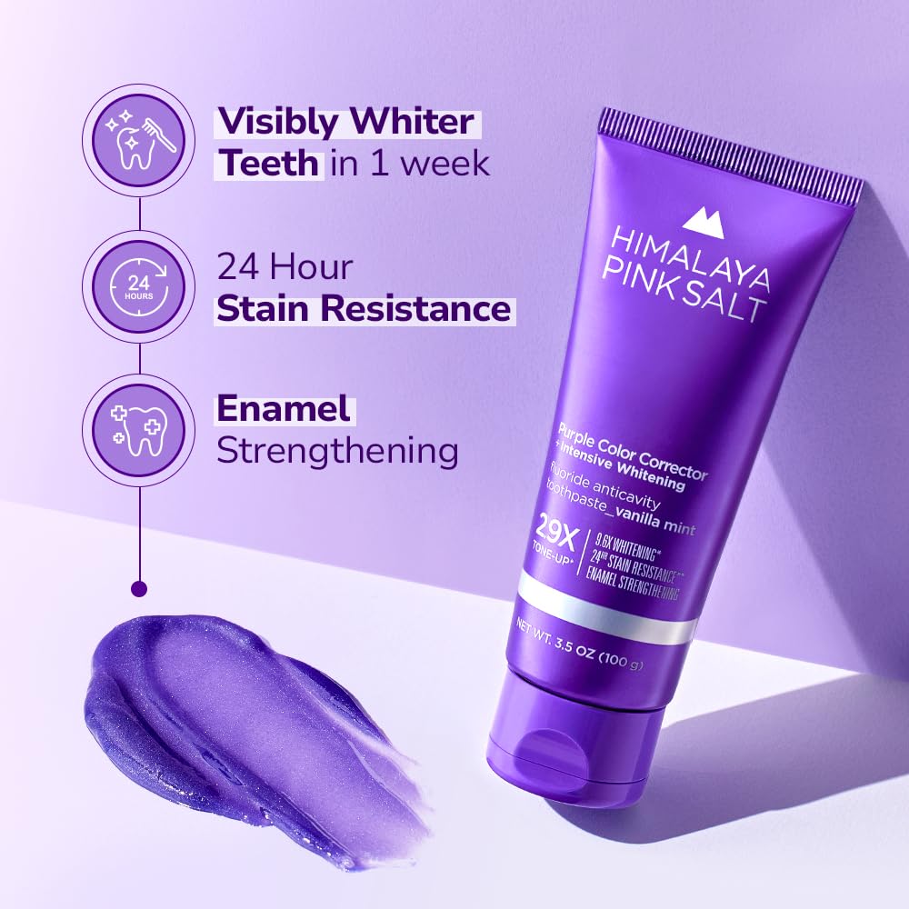 HIMALAYA PINKSALT Purple toothpaste packaging front showing pack of three tubes