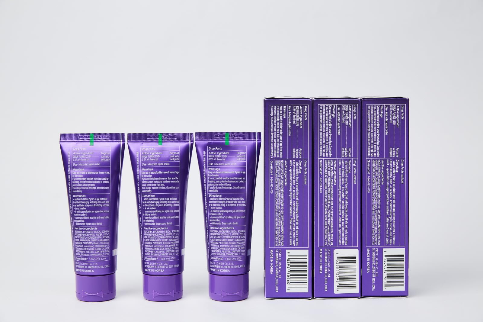 HIMALAYA PINKSALT Purple toothpaste after-use smile close-up indicating a fresh feel