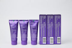 HIMALAYA PINKSALT Purple toothpaste after-use smile close-up indicating a fresh feel
