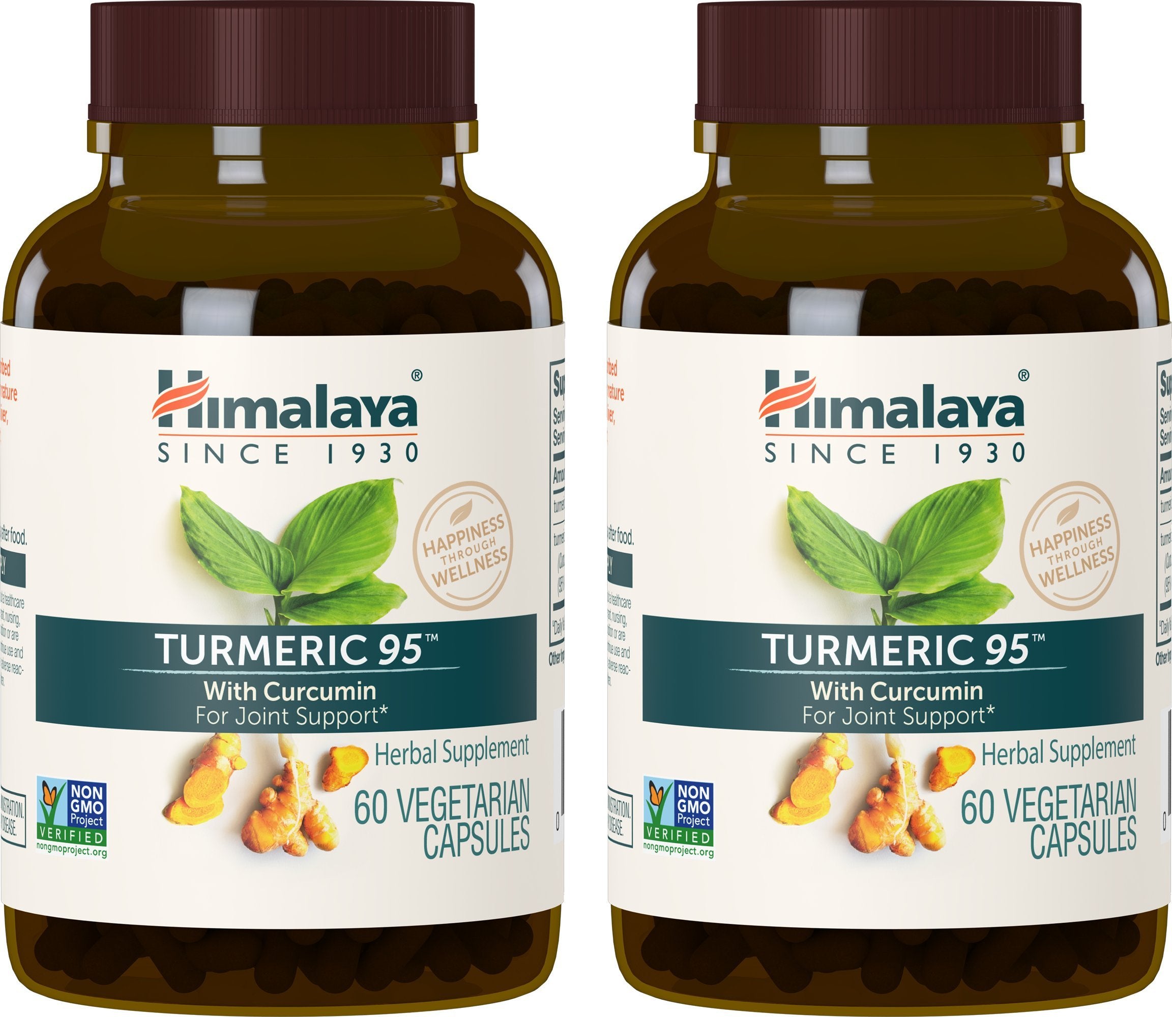 Himalaya Turmeric 95 bottle front showing joint-supporting turmeric blend.