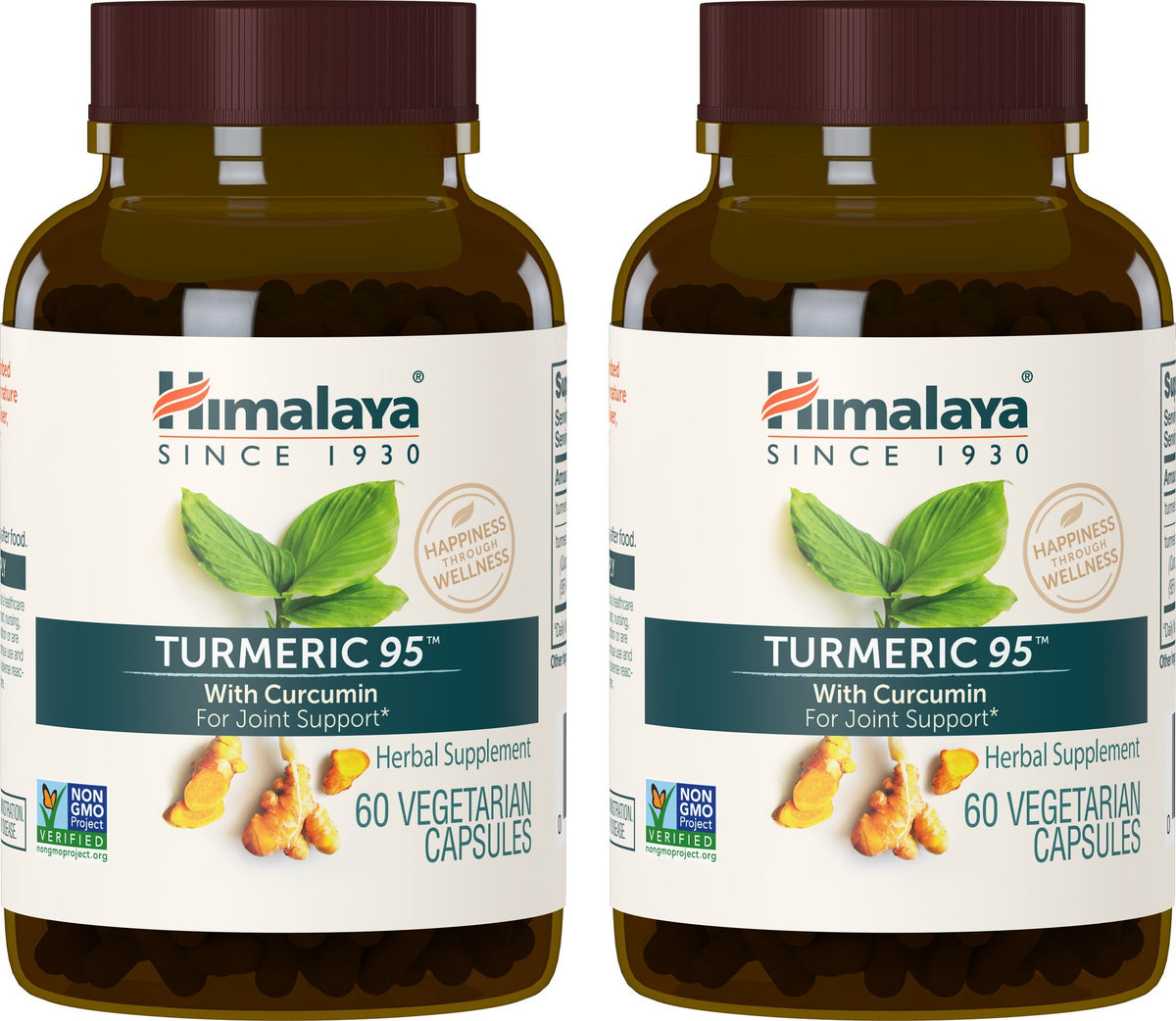 Himalaya Turmeric 95 bottle front showing joint-supporting turmeric blend.