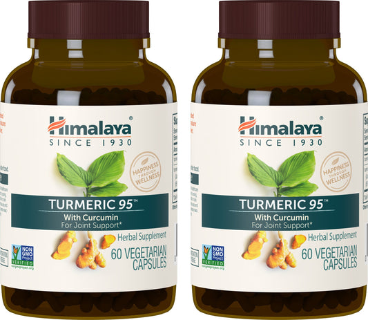 Himalaya Turmeric 95 bottle front showing joint-supporting turmeric blend.
