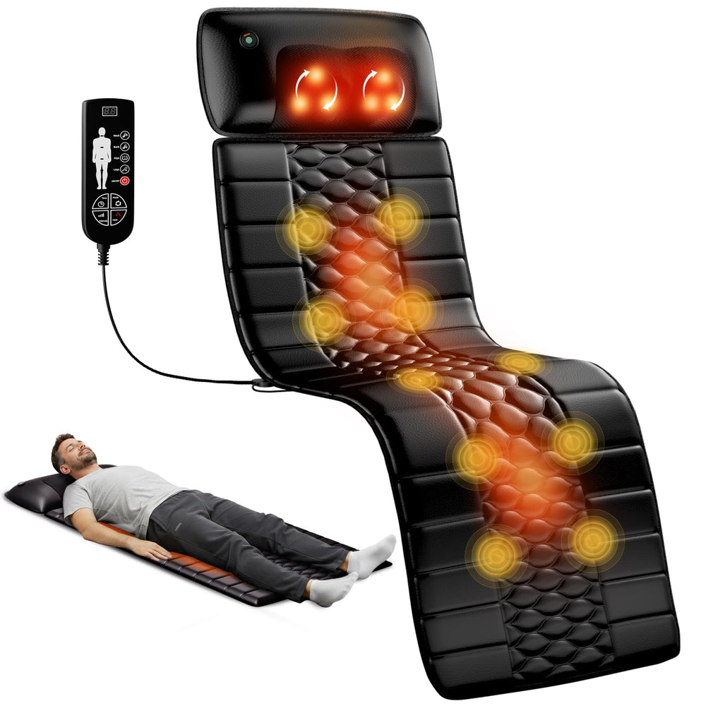 Himouta Shiatsu full-body massage mat delivers targeted back, neck, and leg relief.