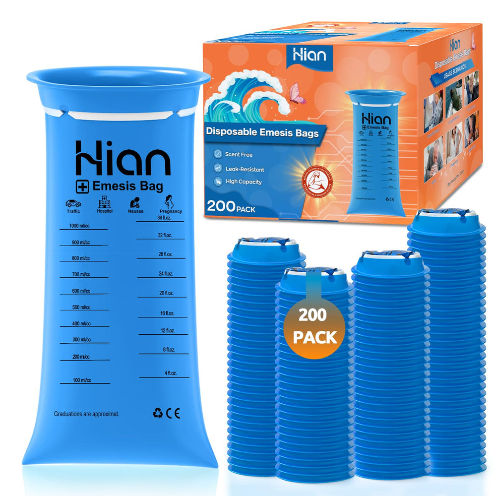 Hion emesis bags disposable with 1000 ml capacity for secure waste containment.