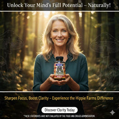 Hippie Farms 5 Mushrooms Reserve Blend capsules for convenient, on-the-go wellness.