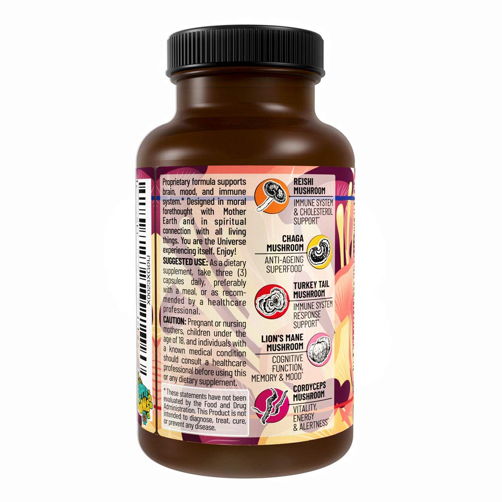Hippie Farms 5 Mushrooms Reserve Blend daily use bottle supports a simple wellness routine.
