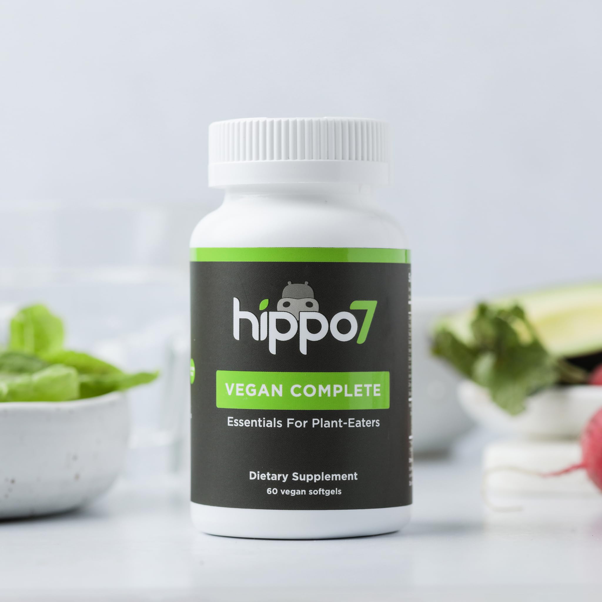 Hippo7 omega-3 DHA+EPA softgels close-up for daily nutrient intake.