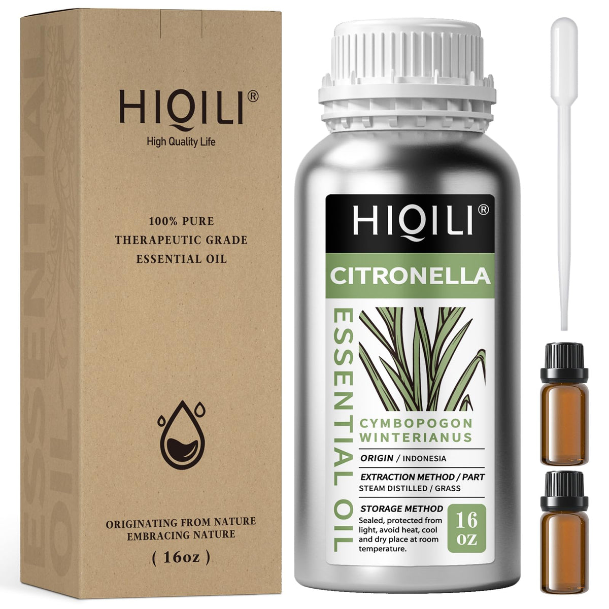 HIQILI citronella oil bottle ready for diffusers and sprays, pure aroma