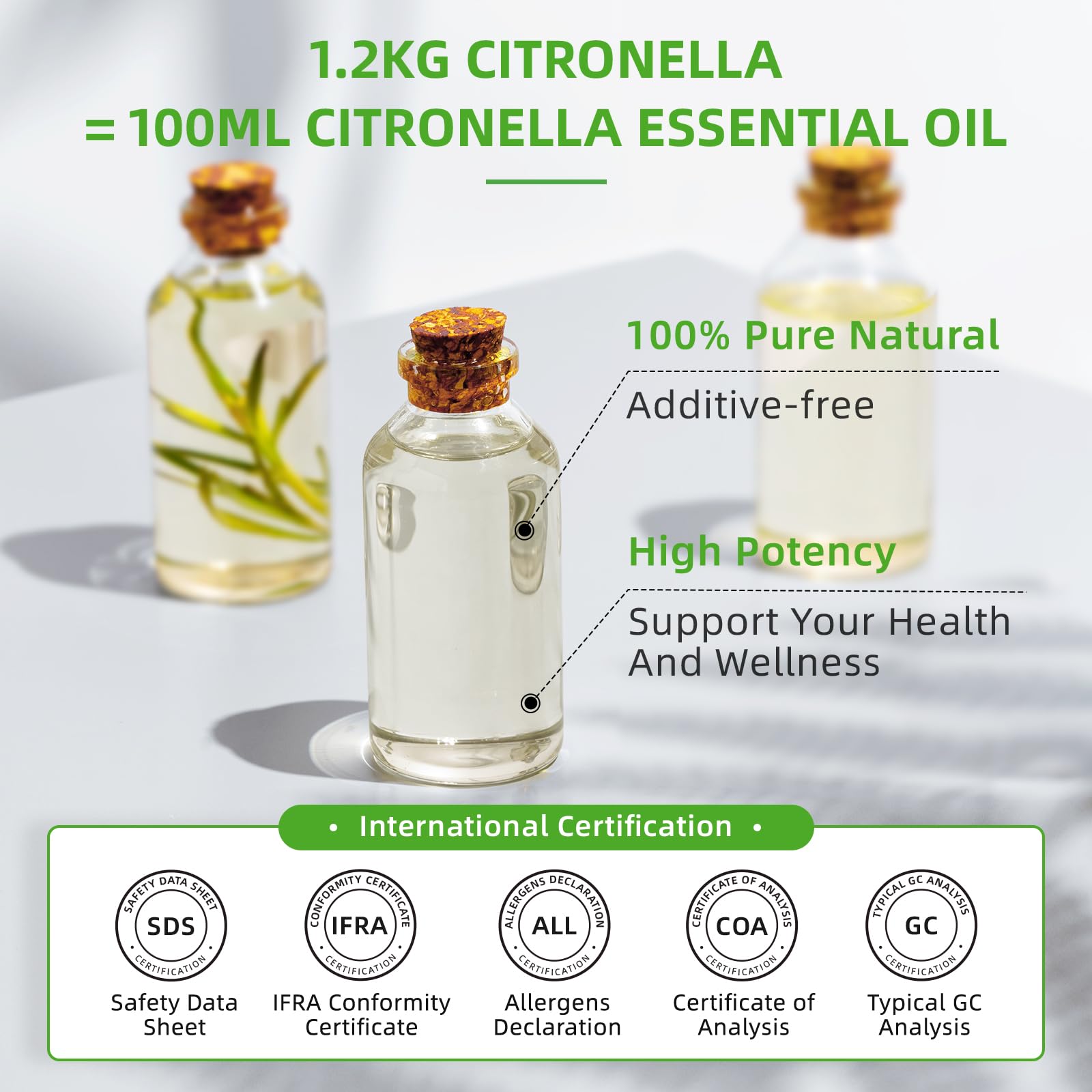 Close-up of HIQILI citronella oil dropper ideal for DIY blends