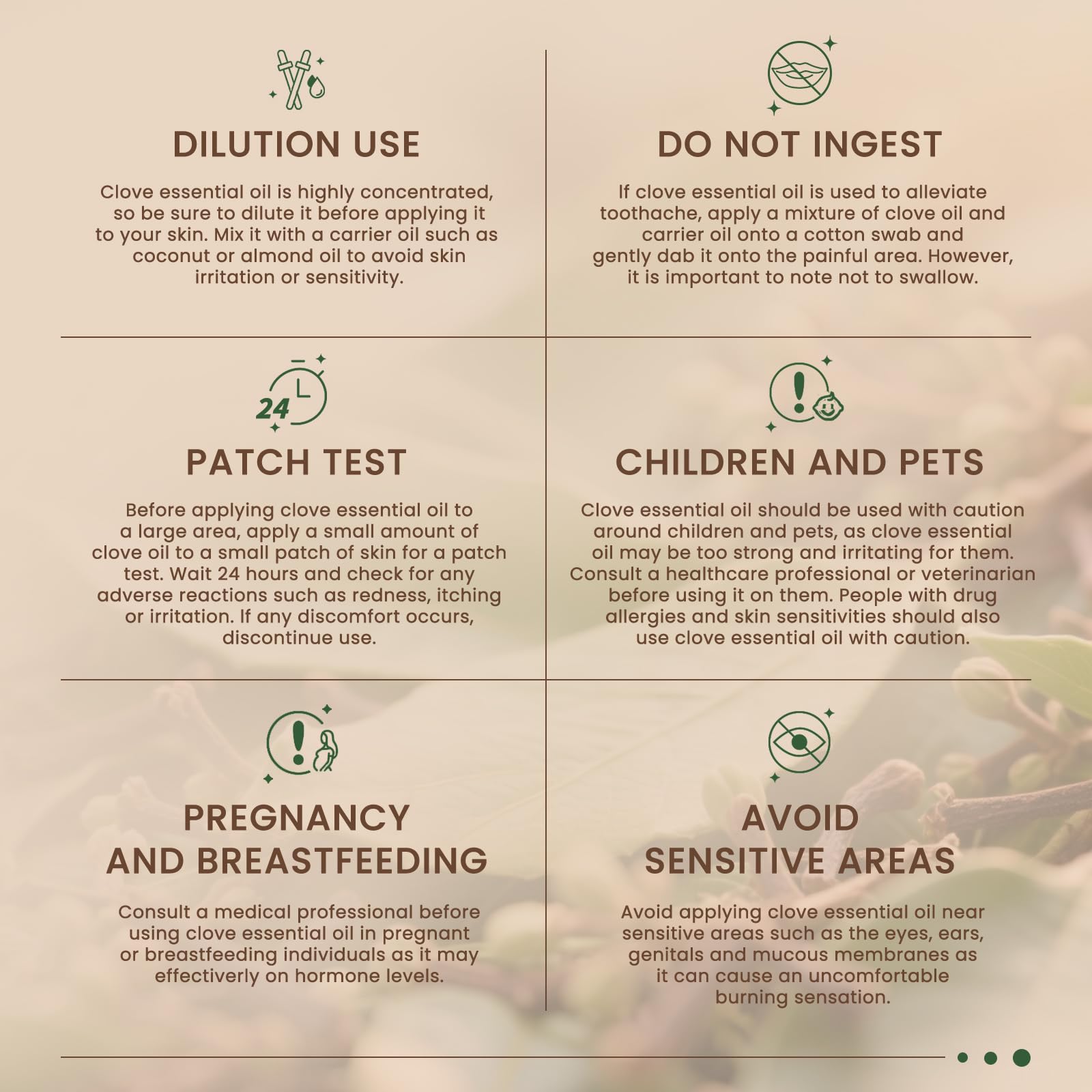 HIQILI clove oil includes COA and safety documentation.