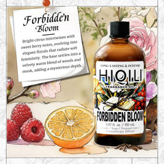HIQILI Forbidden Bloom fragrance oil in a diffuser setup for ambient floral aroma