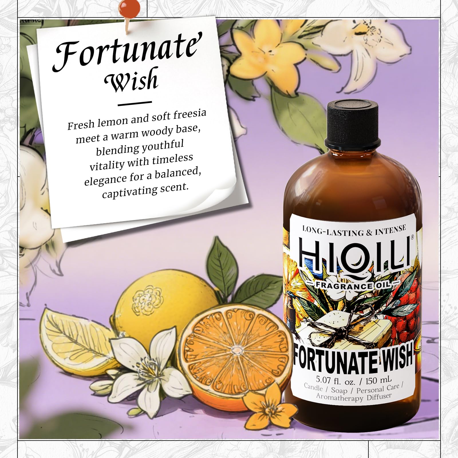 HIQILI Fortunate Wish fragrance oil for candle making with long-lasting aroma.