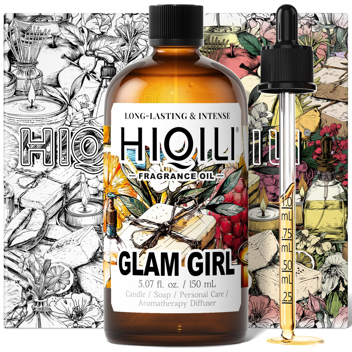 HIQILI Glam Girl fragrance oil bottle for premium scent at home