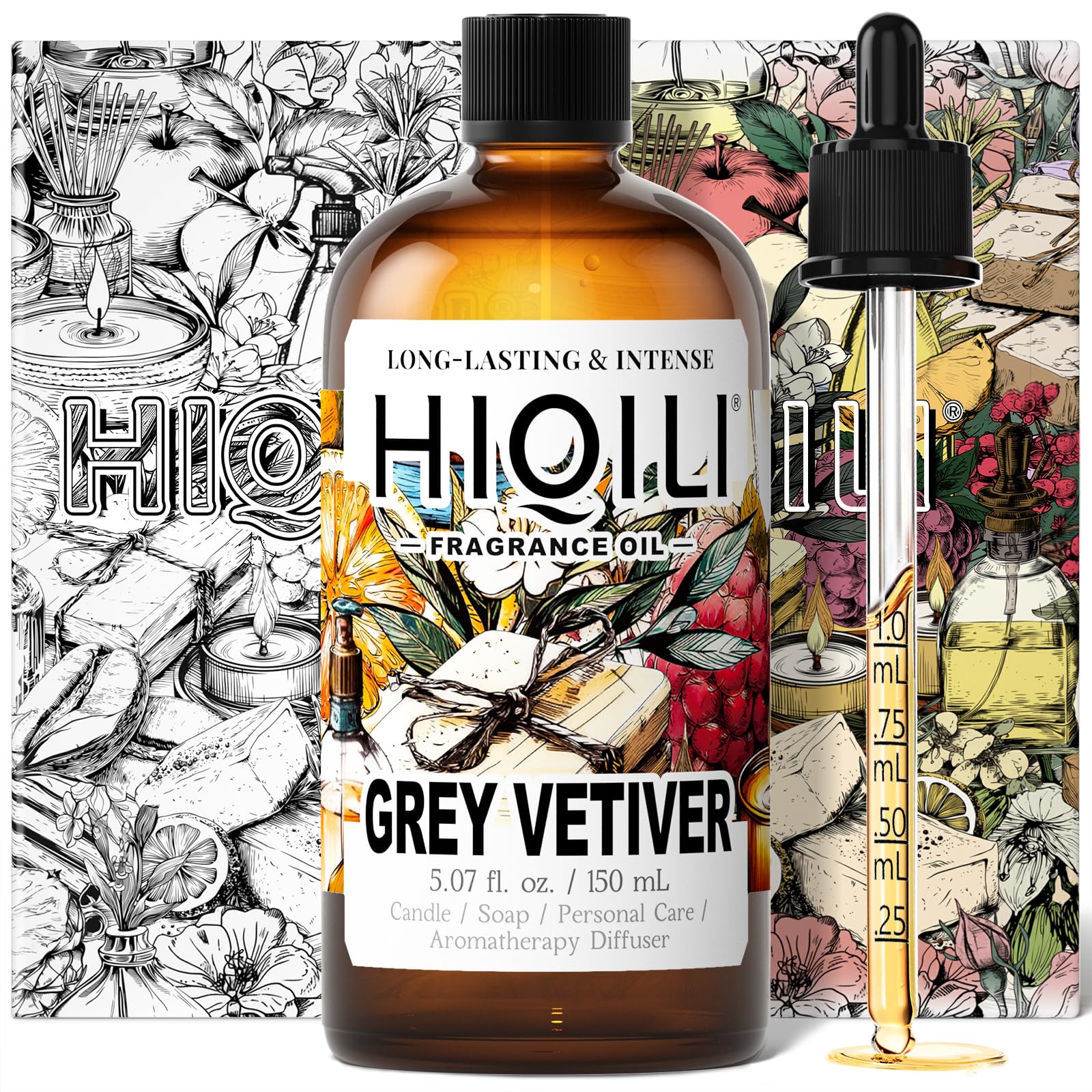 HIQILI Grey Vetiver diffuser pour creates a calm ambient aroma