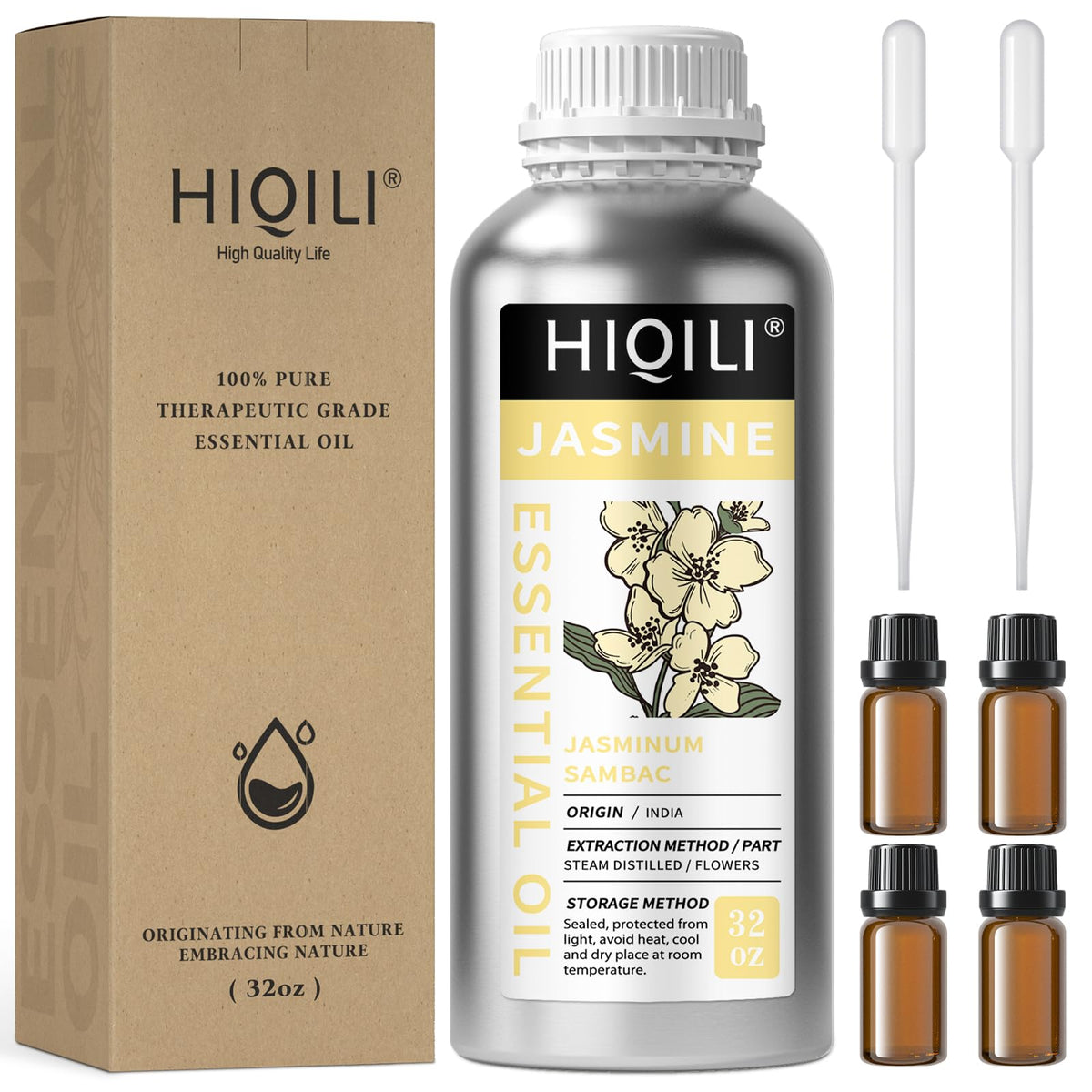 HIQILI Jasmine essential oil bottle for pure aromatherapy diffusion at home
