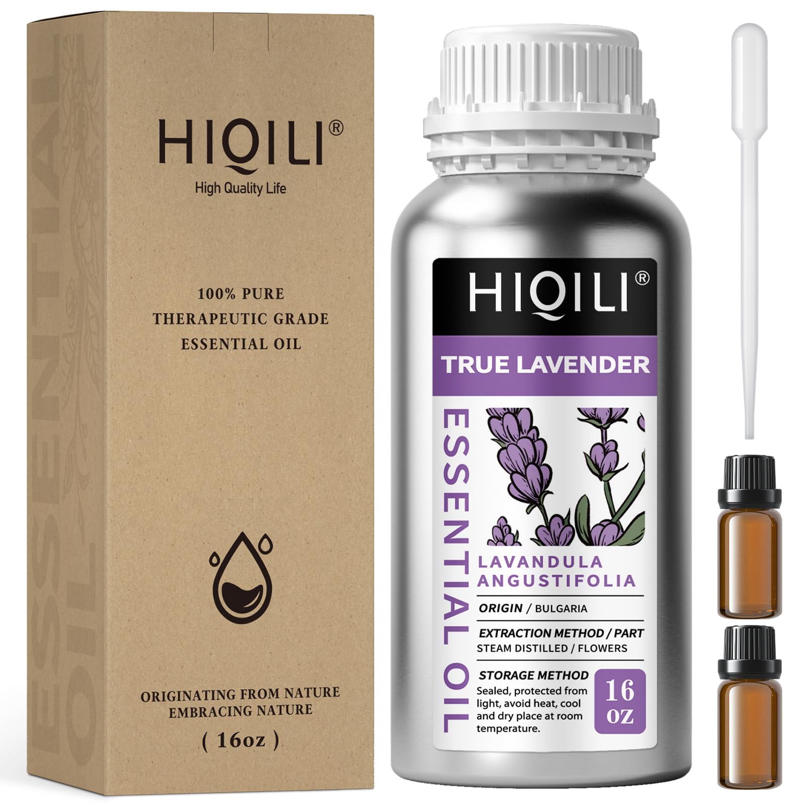 HIQILI lavender oil 16oz bottle for aromatherapy and DIY skincare