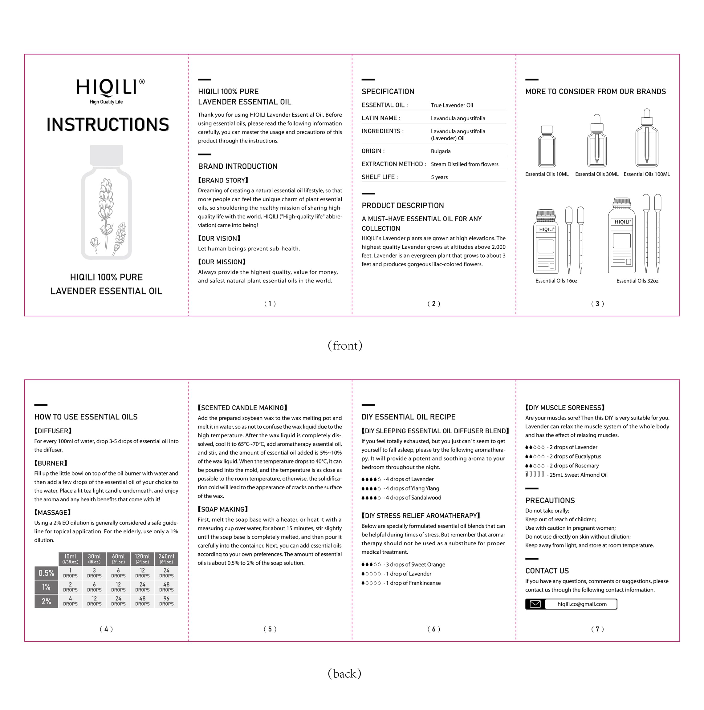 HIQILI lavender oil packaging shows travel-friendly bottles