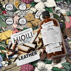 HIQILI Leather fragrance oil added to body lotion for subtle fragrance