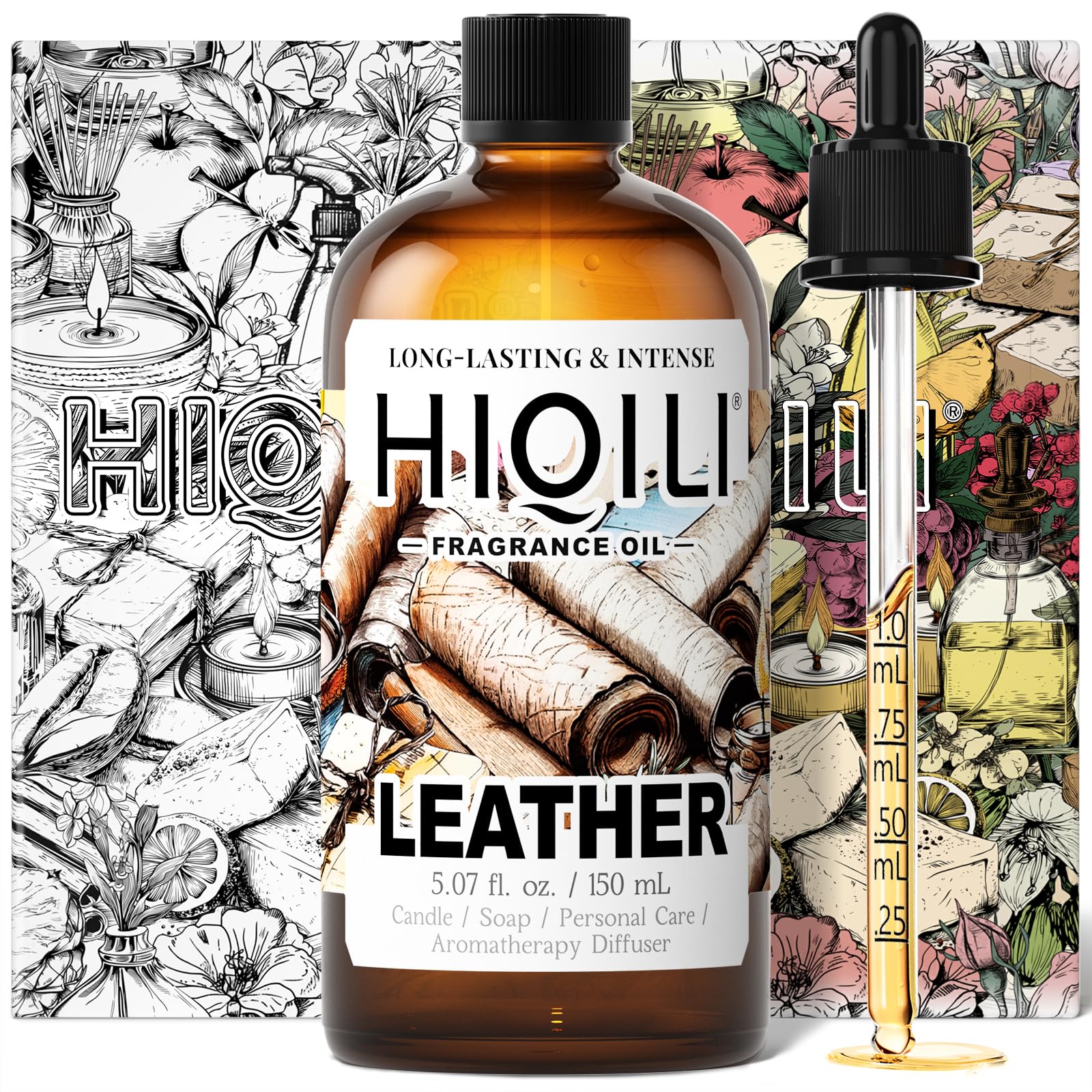 HIQILI Leather fragrance oil bottle pour for precise DIY projects