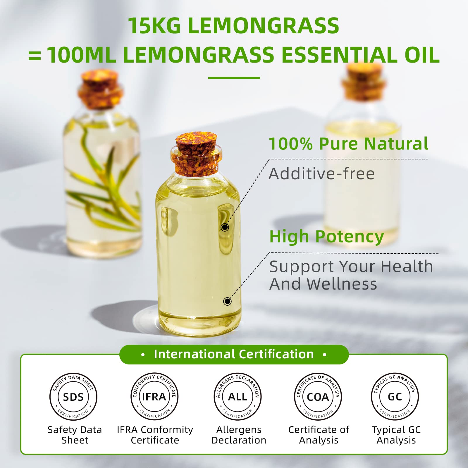 Hiqili lemongrass oil dropper for precise use in blends