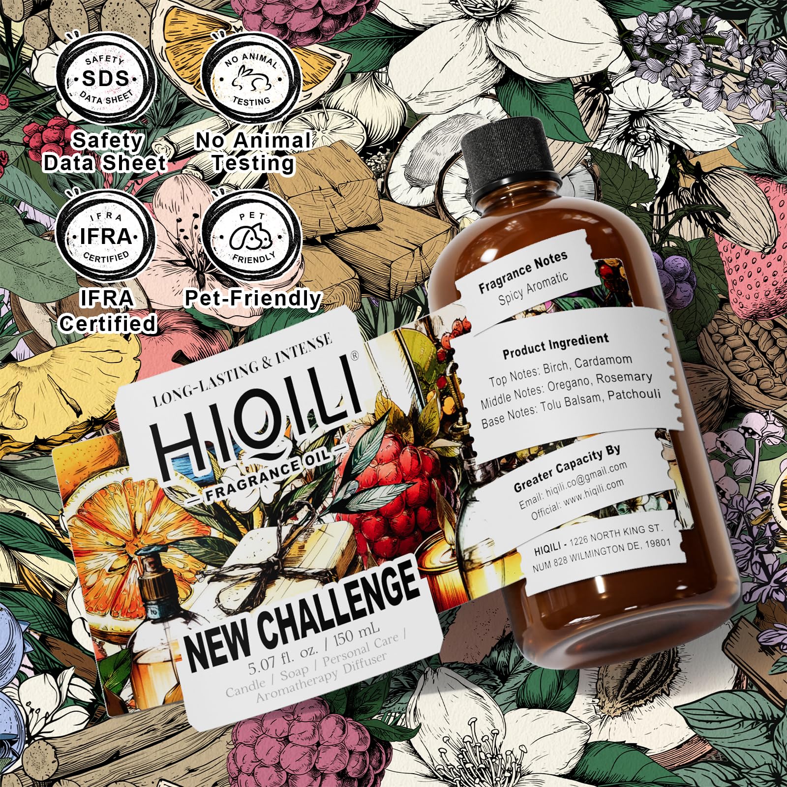 HIQILI New Challenge fragrance oil in a car air freshener for refreshed interiors.