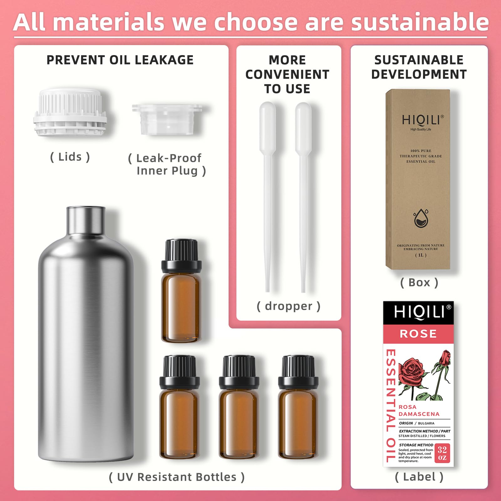 HIQILI COA certificates and safety documents for rose oil