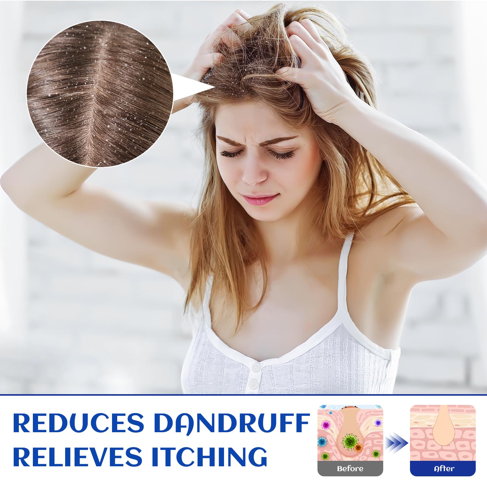Drop a small amount of HIQILI rosemary oil into shampoo for refreshing scalp care.