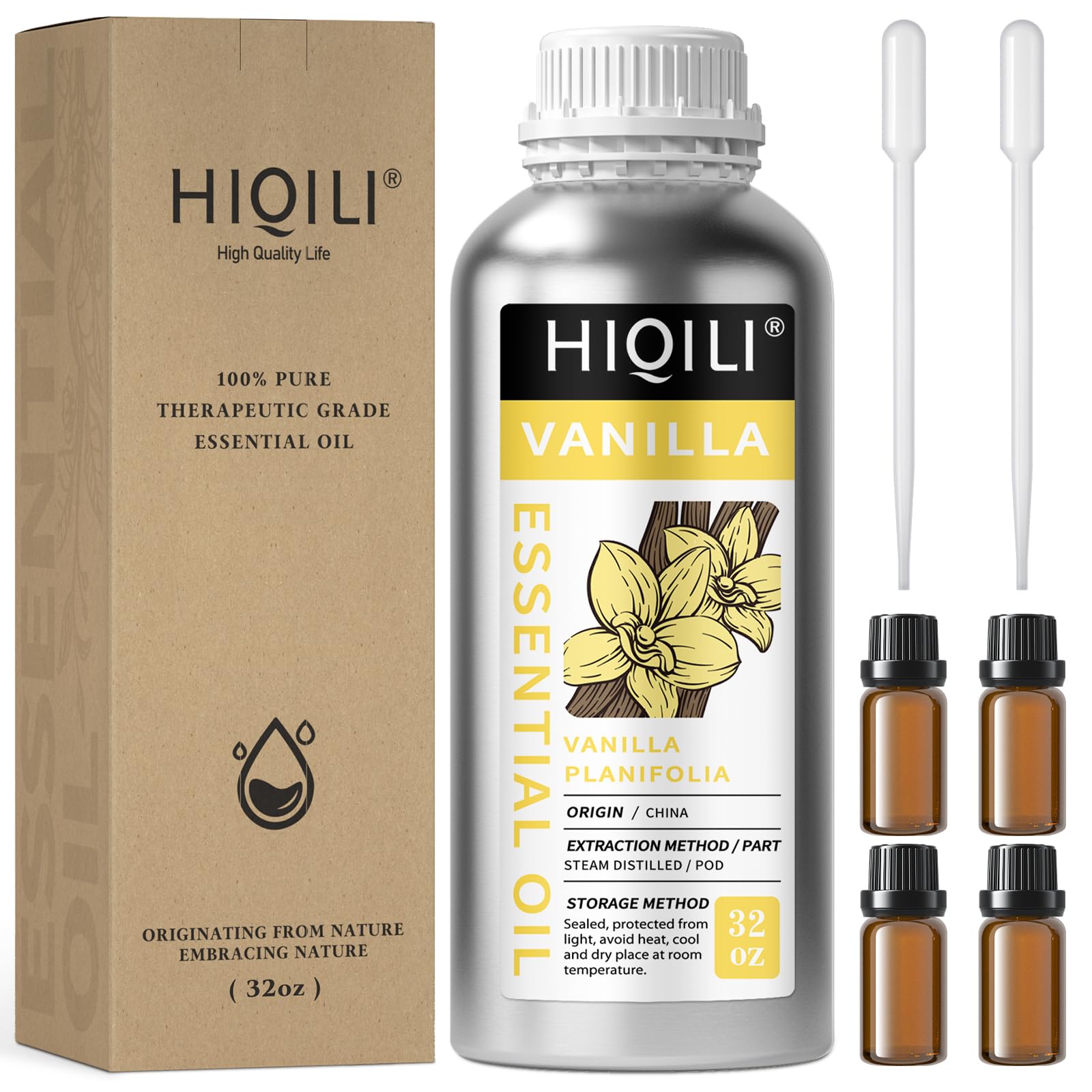 HIQILI vanilla essential oil bottle for pure aroma and DIY blends