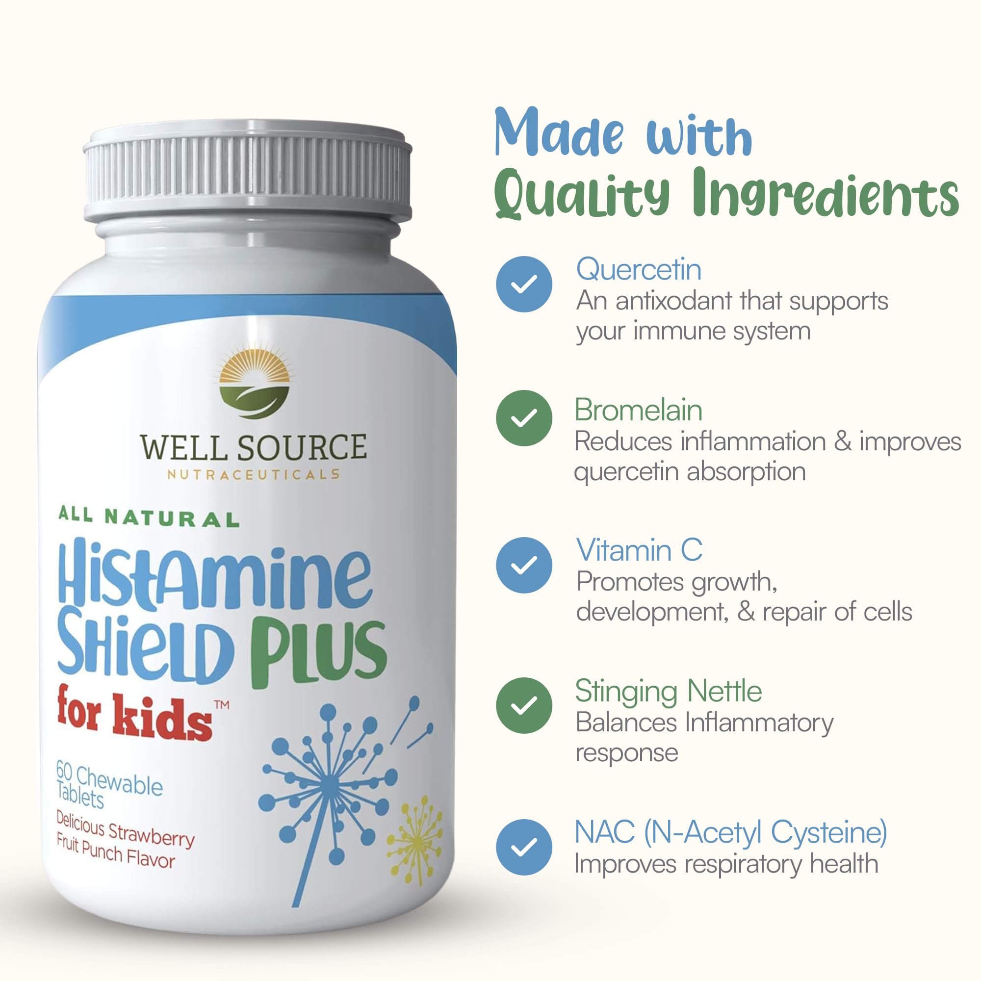 Histamine Shield Plus chewables on table ready for daily routine.