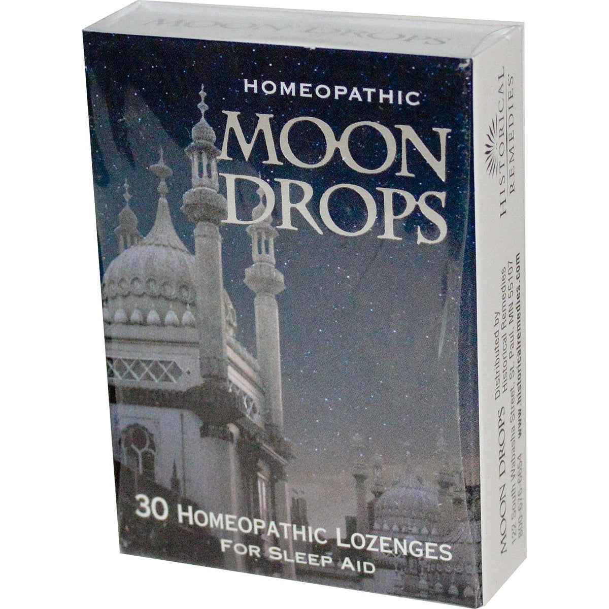 Historical Remedies Moon Drops sleep aid lozenges pack supports nighttime calm.
