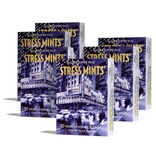 Historical Remedies Stress Mints bottle with on-the-go calming lozenges.