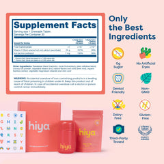 HIYA Iron+ Kids sticker pack complements the refillable bottle for daily routines.