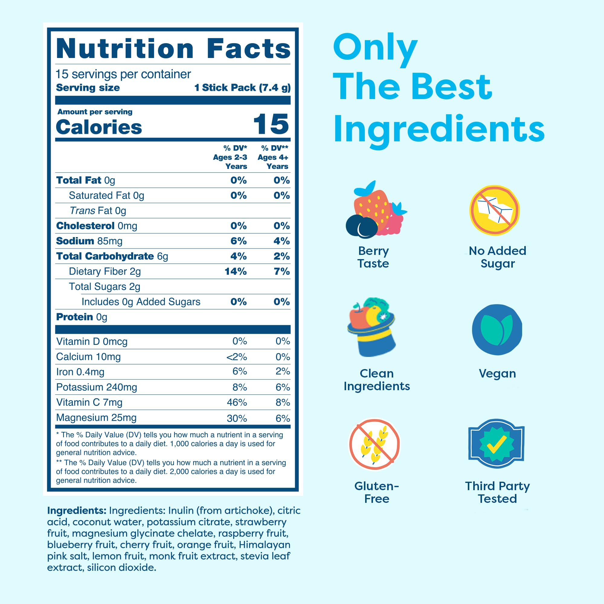 Hiya Kids Hydration minerals include sodium and magnesium for active kids.