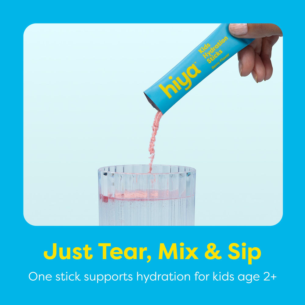Hiya Kids Hydration travel-packaging fits in a bag or backpack.