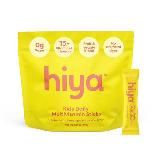 Hiya Kids Multivitamin bottle shown for daily growth support.