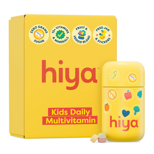 HIYA Kids Multivitamin tablets in bottle for daily nutrition