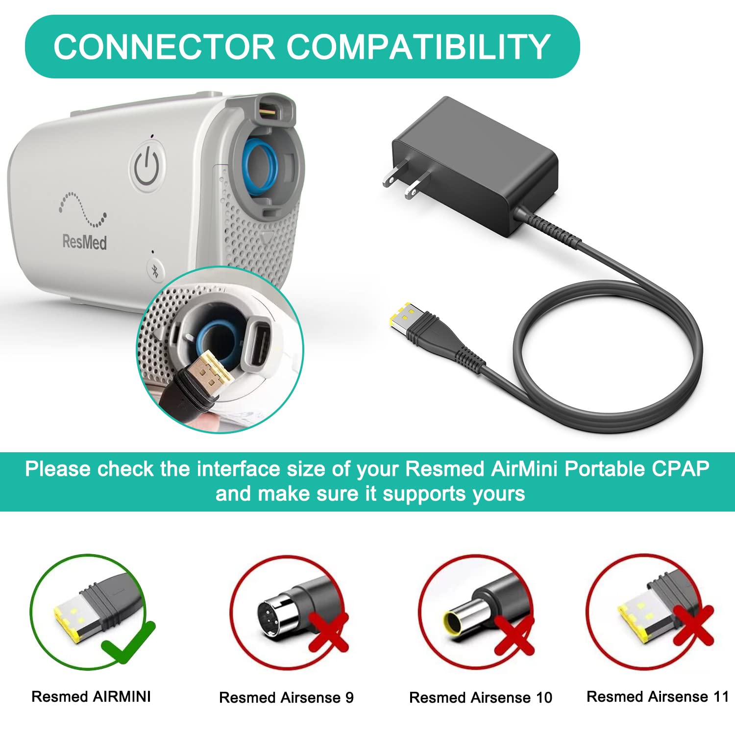 HKY AirMini 20W power supply rear panel with safety certifications and durable connectors.