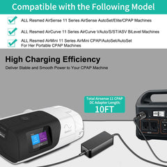 HKY AirSense 11 car charger ready for on-the-go CPAP power.