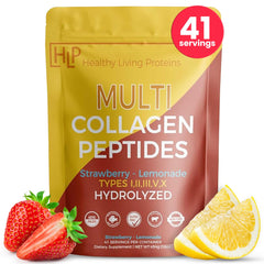 Healthy Living Proteins multi collagen hydrolyzed powder bottle for skin and joints support