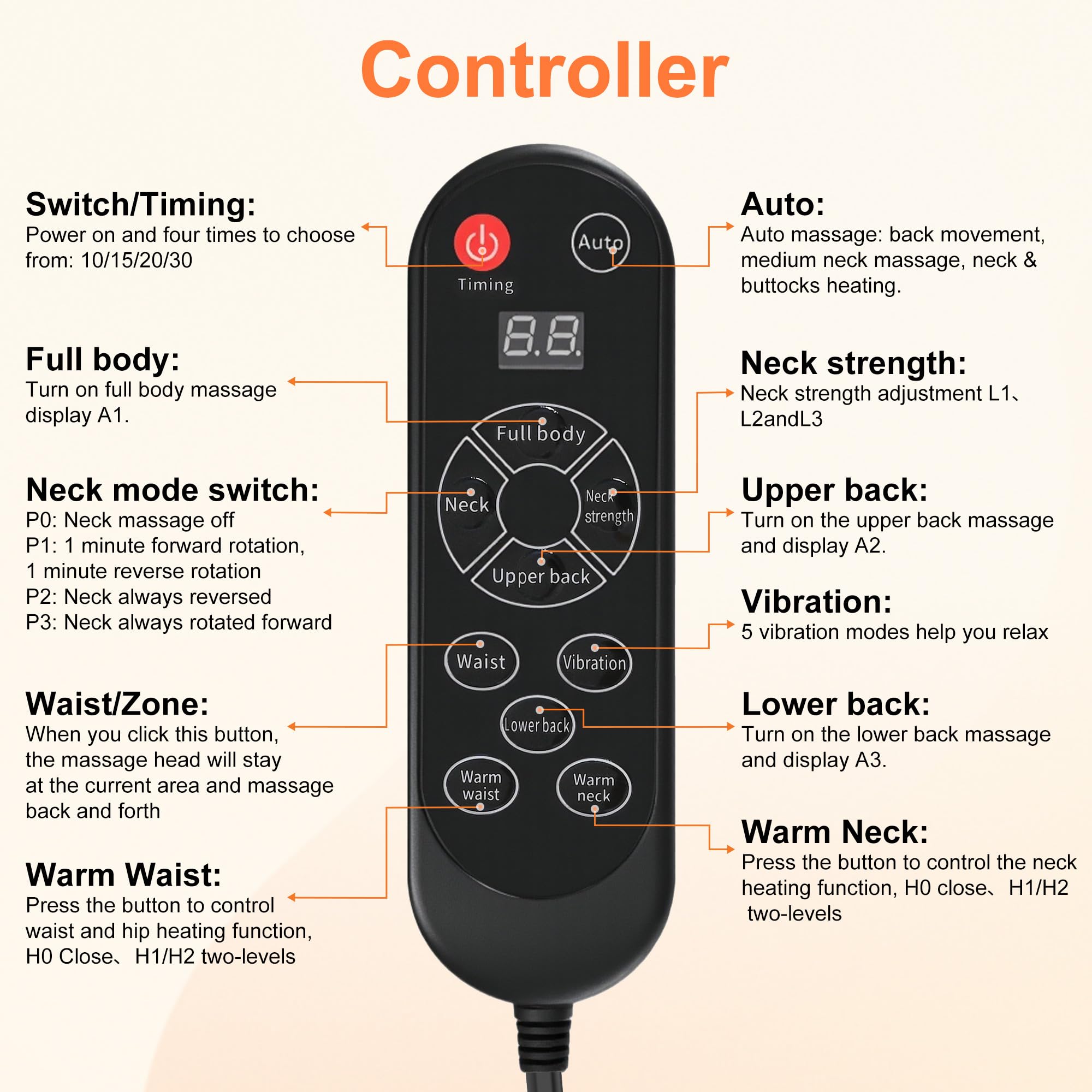 hlthsky back massager heat with red light therapy for warmth
