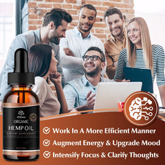HMone Hemp Oil organic label shows vegan, non-GMO ingredients.