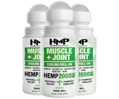 HMP Brands Freeze Pump bottle shows 2000mg hemp formula for quick, cooling relief